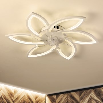 Brilagi - Plafón LED regulable con ventilador LED/50W/230V 3000-6500K blanco + control remoto