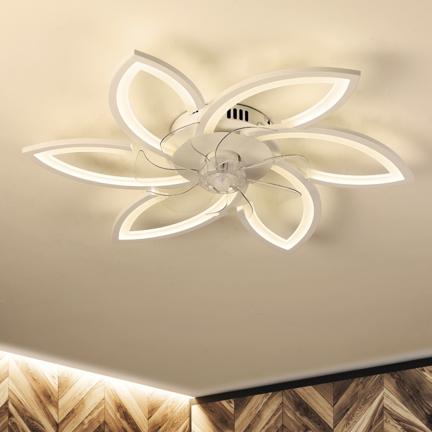 Brilagi - Plafón LED regulable con ventilador LED/50W/230V 3000-6500K blanco + control remoto