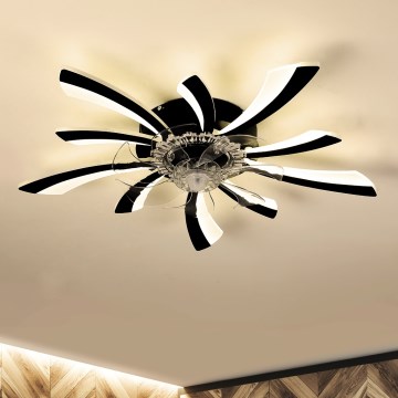 Brilagi - Plafón LED regulable con ventilador LED/50W/230V 3000-6500K negro + control remoto