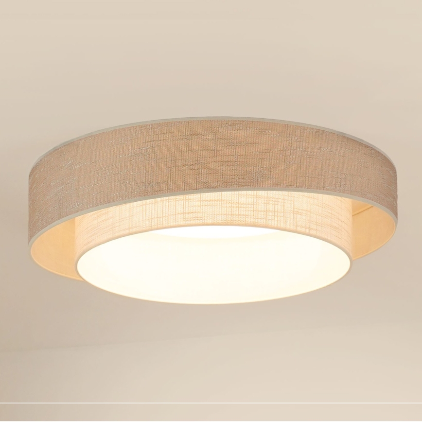 Brilagi - Plafón LED regulable DOVER SHINE LED/24W/230V 3000/4000/6500K gris/color crema + control remoto