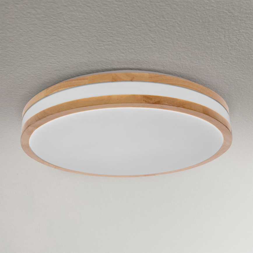 Brilagi - Plafón LED regulable MOLINA LED/48W/230V 3000-6500K roble diá. 38 cm + control remoto