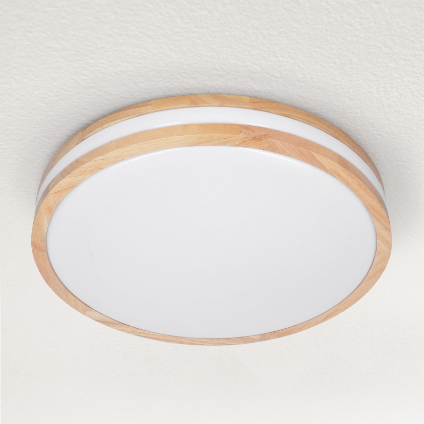 Brilagi - Plafón LED regulable MOLINA LED/48W/230V 3000-6500K roble diá. 38 cm + control remoto