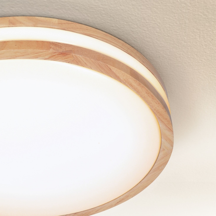 Brilagi - Plafón LED regulable MOLINA LED/48W/230V 3000-6500K roble diá. 38 cm + control remoto