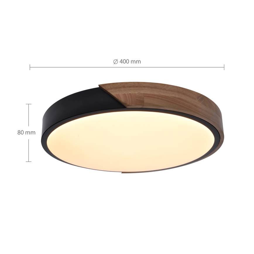 Brilagi - Plafón LED regulable PILANA LED/48W/230V 3000-6500K roble diá. 40 cm + control remoto