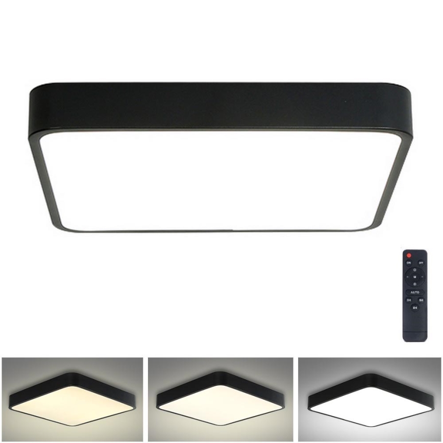 Brilagi - Plafón LED regulable POOL LED/36W/230V 3000-6000K 40x40 cm negro + control remoto