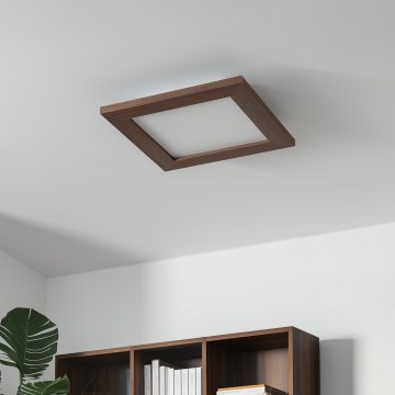 Brilagi - Plafón LED regulable SLIMFRAME WOOD LED/25W/230V 34x34 cm 3000-6000K marón oscuro + control remoto