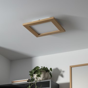 Brilagi - Plafón LED regulable SLIMFRAME WOOD LED/25W/230V 34x34 cm 3000-6000K marrón + control remoto