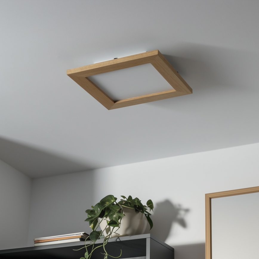 Brilagi - Plafón LED regulable SLIMFRAME WOOD LED/25W/230V 34x34 cm 3000-6000K marrón + control remoto