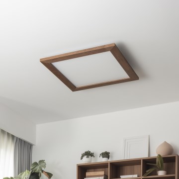 Brilagi - Plafón LED regulable SLIMFRAME WOOD LED/36W/230V 49,5x49,5 cm 3000-6000K marón oscuro + control remoto