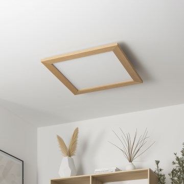Brilagi - Plafón LED regulable SLIMFRAME WOOD LED/36W/230V 49,5x49,5 cm 3000-6000K marrón + control remoto