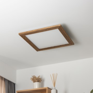 Brilagi - Plafón LED regulable SLIMFRAME WOOD LED/36W/230V 49,5x49,5 cm 3000-6000K marrón + control remoto