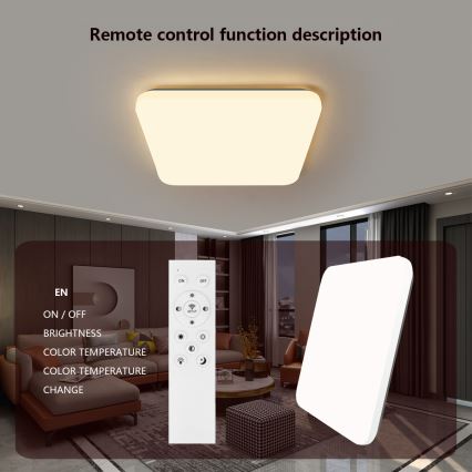 Brilagi - Plafón LED regulable SMART LED/28W/230V 2700-6500K Wi-Fi Tuya + mando a distancia