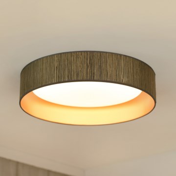 Brilagi - Plafón LED regulable VEGAS SHINE LED/24W/230V 3000/4000/6500K paja marrón/dorado + control remoto