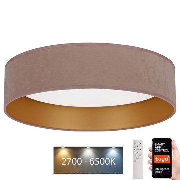 Brilagi - Plafón LED regulable VELVET SMART LED/24W/230V 45 cm 2700-6500K Wi-Fi Tuya beige/dorado + mando a distancia