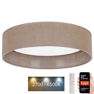 Brilagi - Plafón LED regulable VELVET SMART LED/24W/230V 45 cm 2700-6500K Wi-Fi Tuya marrón + mando a distancia