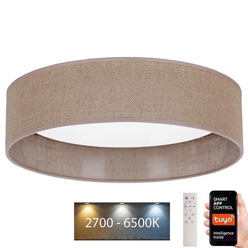 Brilagi - Plafón LED regulable VELVET SMART LED/24W/230V 45 cm 2700-6500K Wi-Fi Tuya marrón + mando a distancia