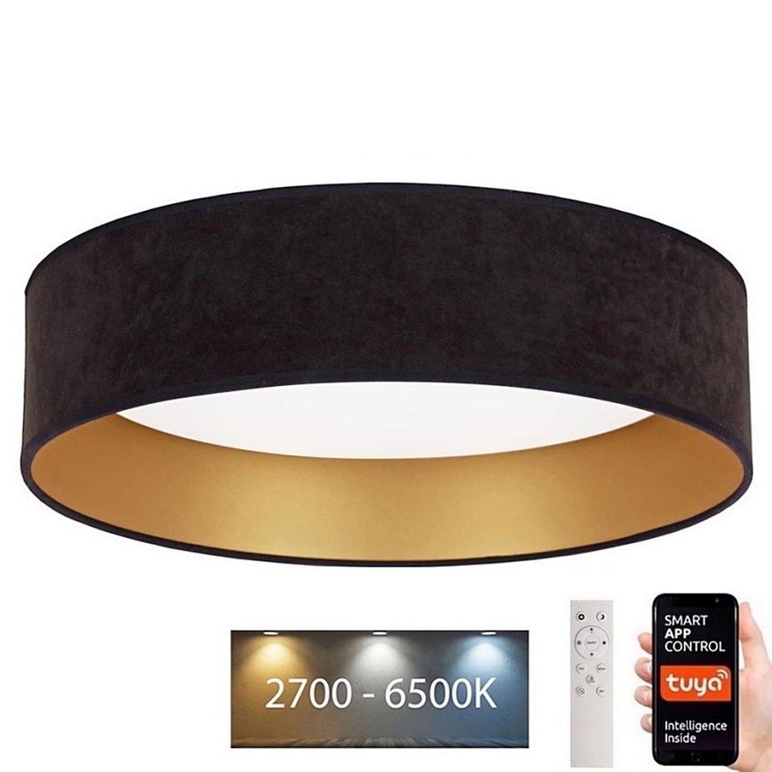 Brilagi - Plafón LED regulable VELVET SMART LED/24W/230V 45 cm 2700-6500K Wi-Fi Tuya negro/dorado + mando a distancia