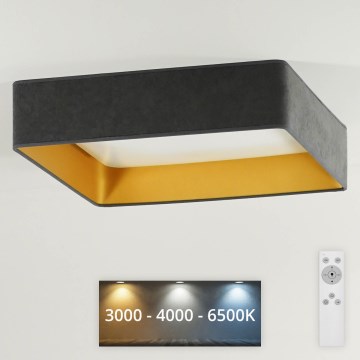 Brilagi - Plafón LED regulable VELVET SQUARE LED/24W/230V 3000/4000/6500K + mando a distancia gris