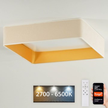 Brilagi - Plafón LED regulable VELVET SQUARE SMART LED/36W/230V 2700-6500K Wi-Fi Tuya + mando a distancia cremoso