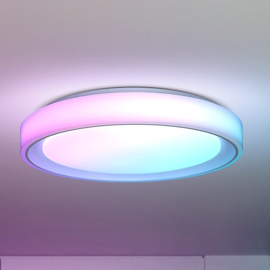 Brilagi - Plafón LED RGB regulable FLOCO LED/30W/230V 3000-6500K Wi-Fi Tuya + LED/6W + control remoto