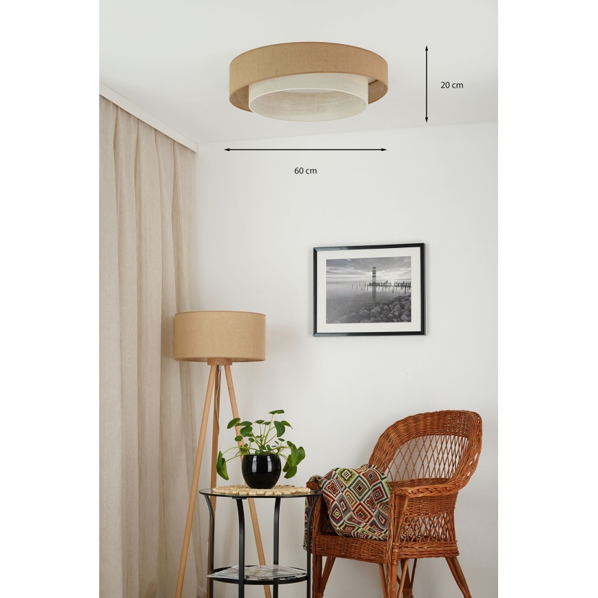 Brilagi - Plafón LED SHINE LED/24W/230V diá. 60 cm beige/color crema