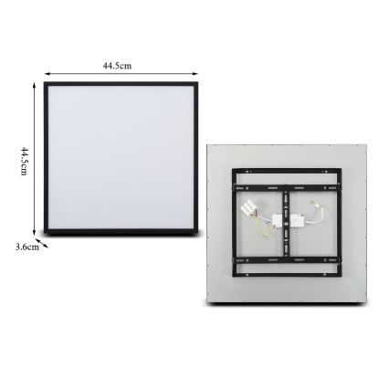 Brilagi - Plafón LED SLIMFRAME LED/36W/230V 45x45 cm negro