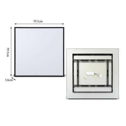 Brilagi - Plafón LED SLIMFRAME LED/58W/230V 60x60 cm negro