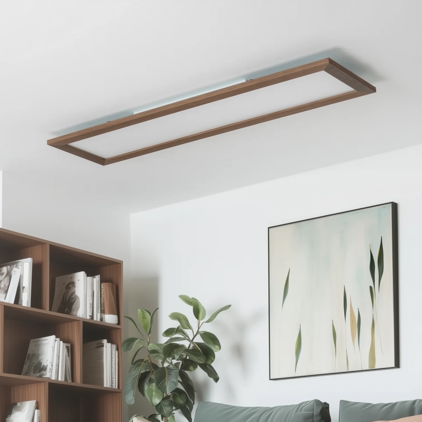 Brilagi - Plafón LED SLIMFRAME WOOD LED/58W/230V 124x34 cm marón oscuro
