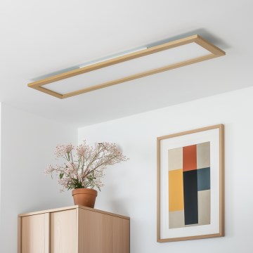 Brilagi - Plafón LED SLIMFRAME WOOD LED/58W/230V 124x34 cm marrón