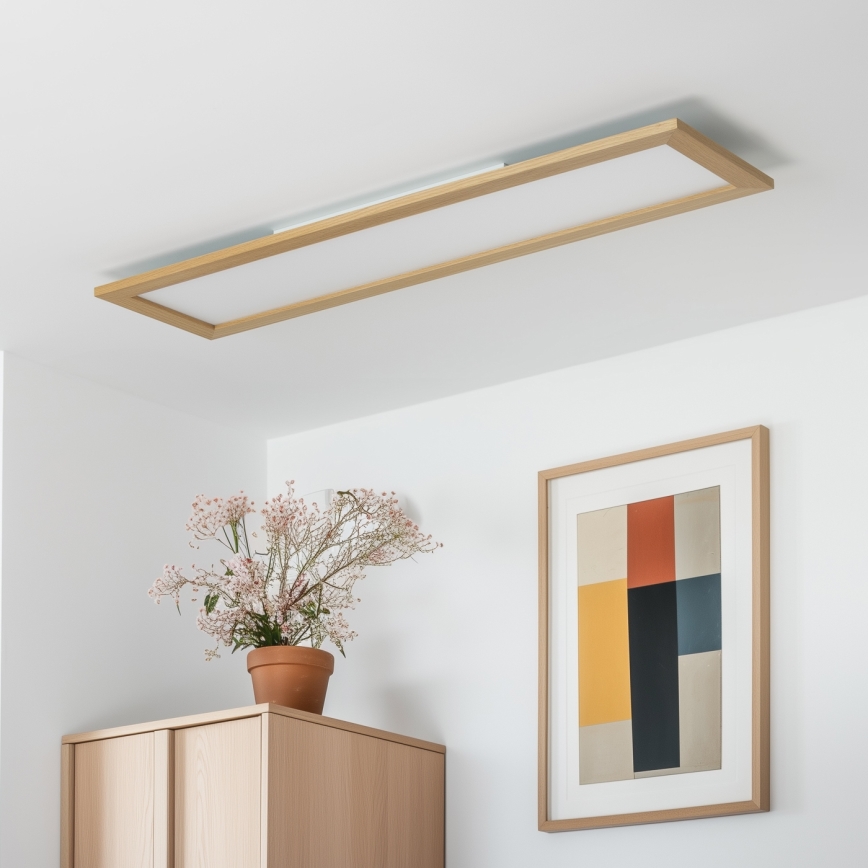 Brilagi - Plafón LED SLIMFRAME WOOD LED/58W/230V 124x34 cm marrón