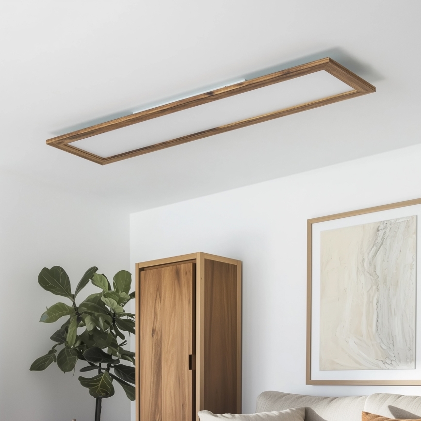 Brilagi - Plafón LED SLIMFRAME WOOD LED/58W/230V 124x34 cm marrón