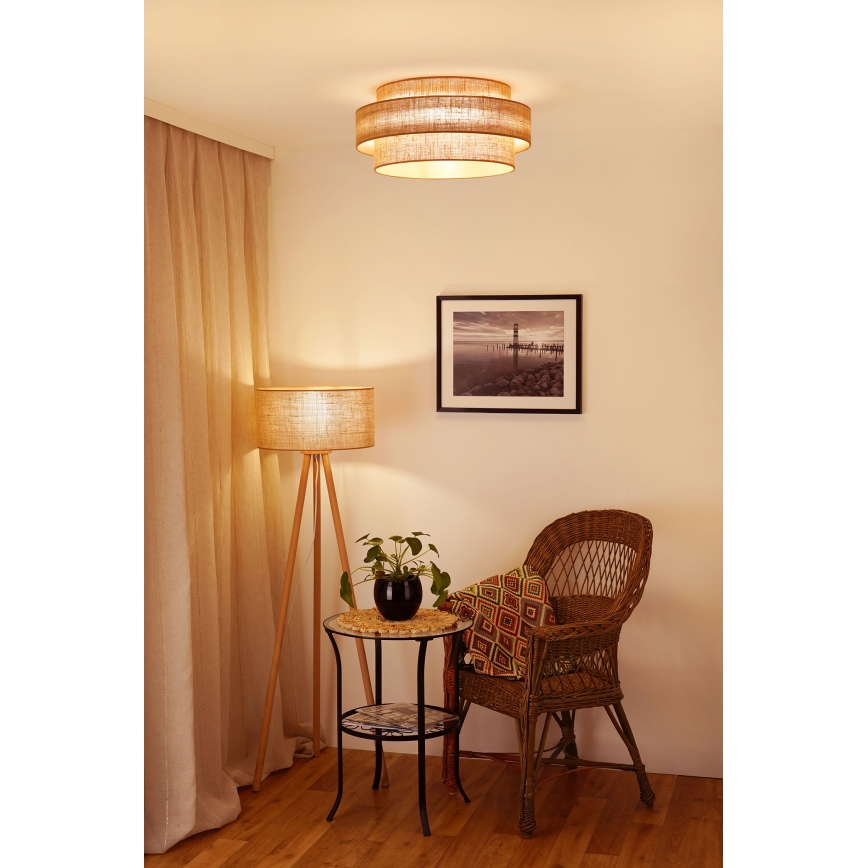 Brilagi - Plafón LED SPACE YUTE LED/12W/230V diá. 50 cm 3000K/4000K/6400K beige