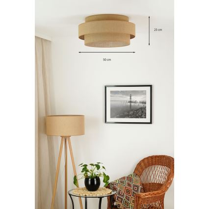 Brilagi - Plafón LED SPACE YUTE LED/12W/230V diá. 50 cm 3000K/4000K/6400K beige