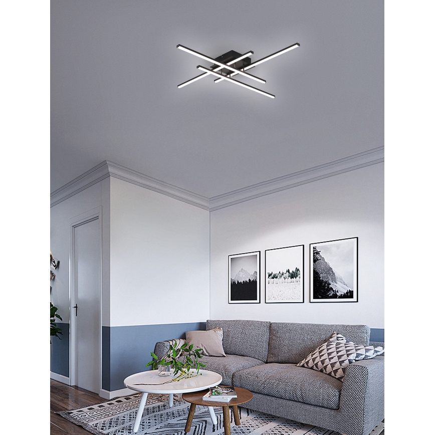 Brilagi - Plafón LED STRIPES LED/37W/230V negro