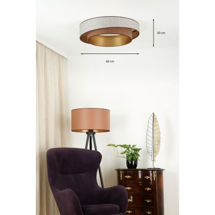 Brilagi - Plafón LED VEGAS SHINE LED/24W/230V diá. 60 cm marrón