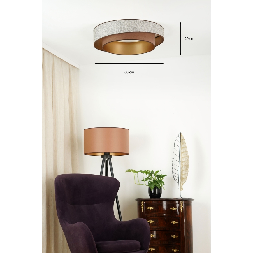 Brilagi - Plafón LED VEGAS SHINE LED/24W/230V diá. 60 cm marrón