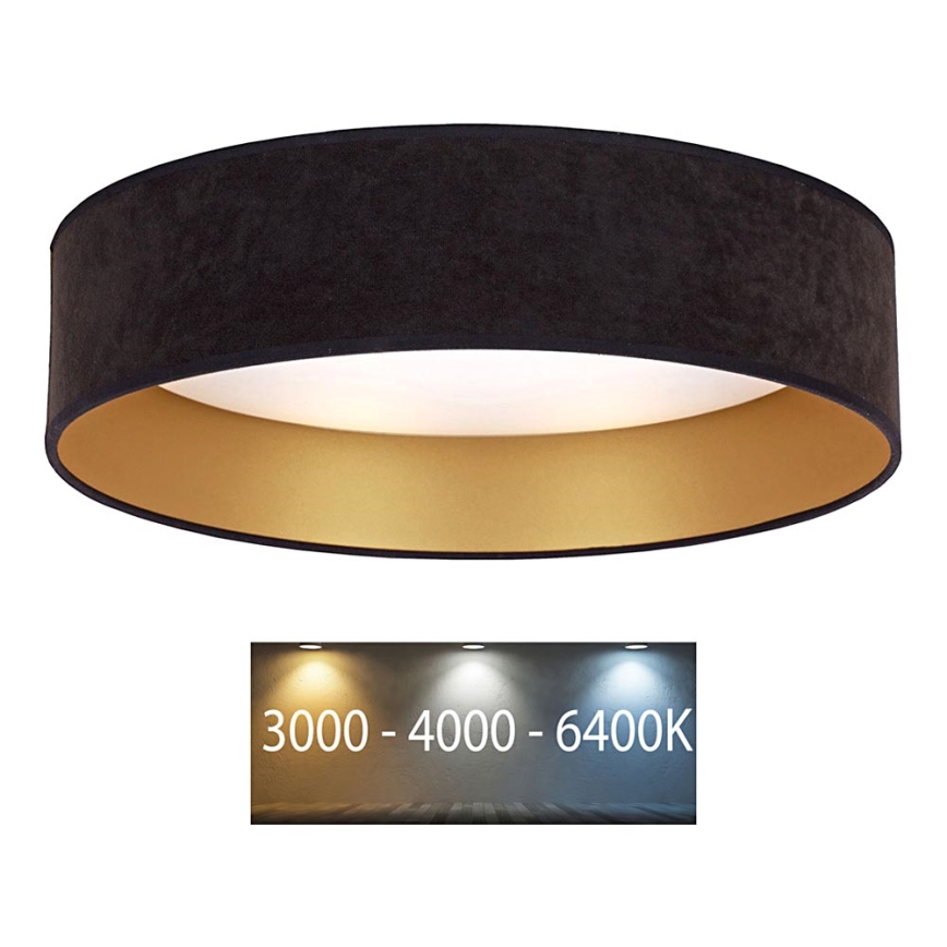 Brilagi - Plafón LED VELVET LED/12W/230V d. 30 cm 3000K/4000K/6400K negro/dorado