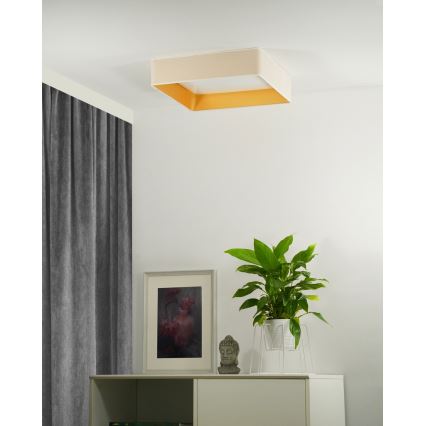 Brilagi - Plafón LED VELVET SQUARE LED/24W/230V color crema