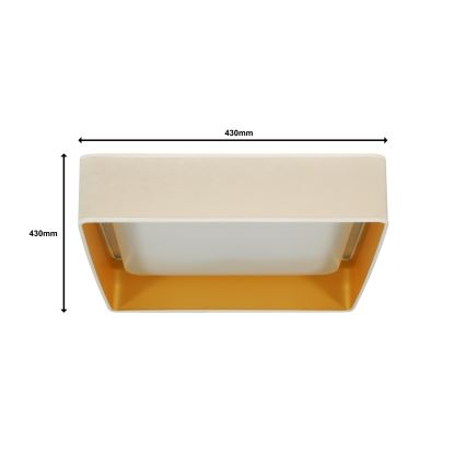 Brilagi - Plafón LED VELVET SQUARE LED/24W/230V color crema