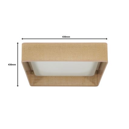 Brilagi - Plafón LED VELVET SQUARE LED/24W/230V marrón