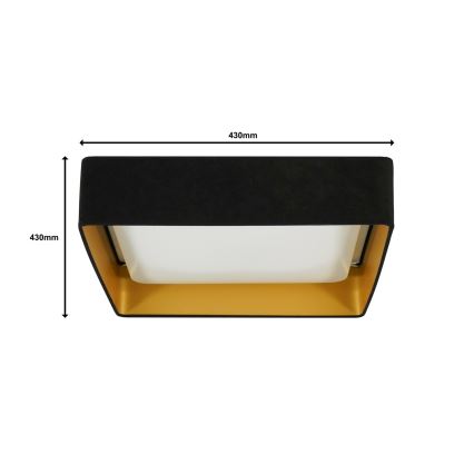 Brilagi - Plafón LED VELVET SQUARE LED/24W/230V negro