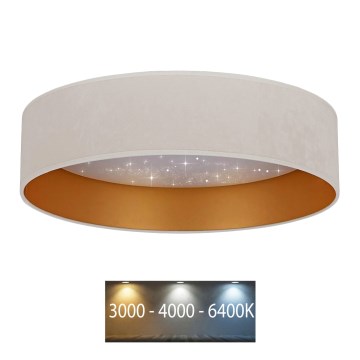 Brilagi - Plafón LED VELVET STAR LED/24W/230V Ø 40 cm 3000K/4000K/6400K crema/dorado