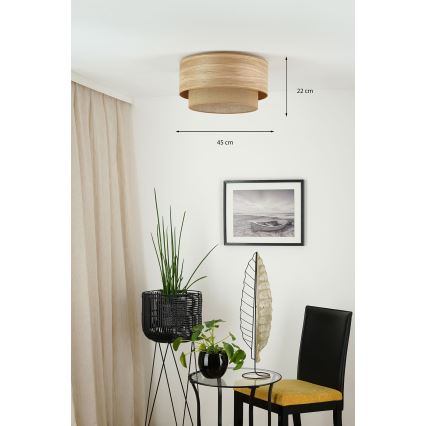 Brilagi - Plafón MONTANA BOHO 1xE27/15W/230V diá. 45 cm marrón