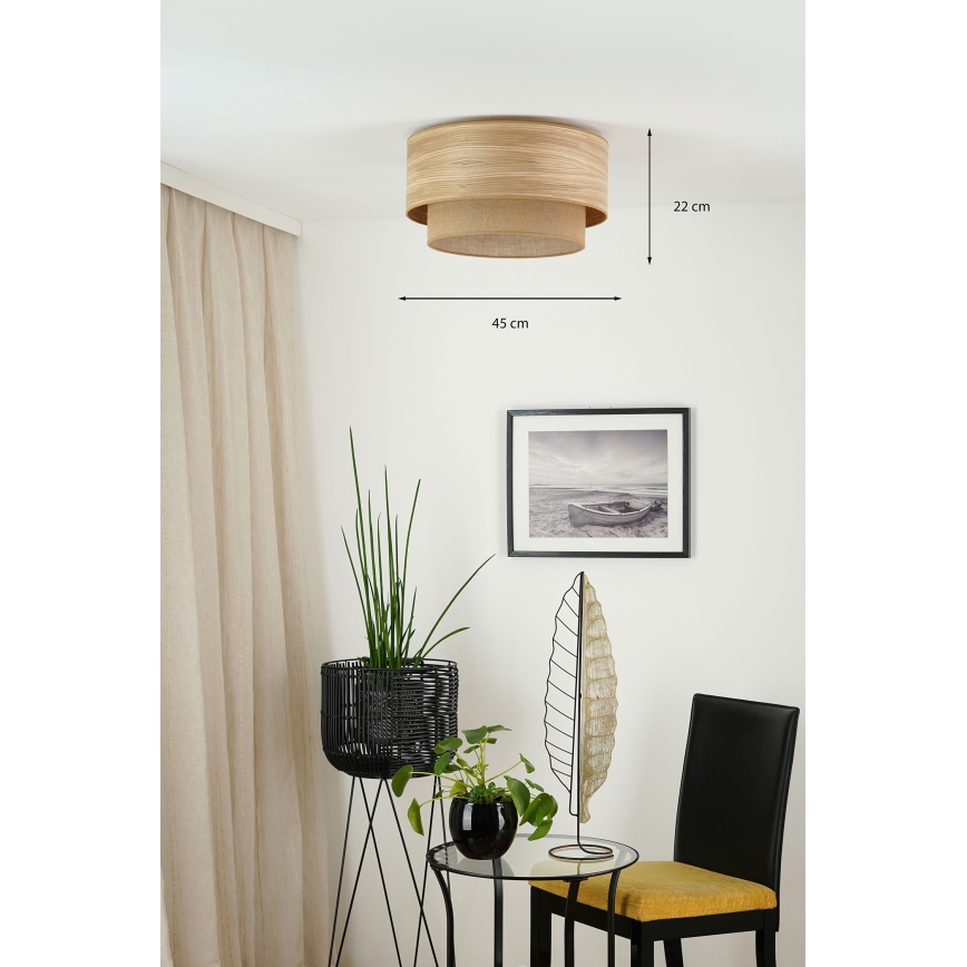 Brilagi - Plafón MONTANA BOHO 1xE27/15W/230V diá. 45 cm marrón