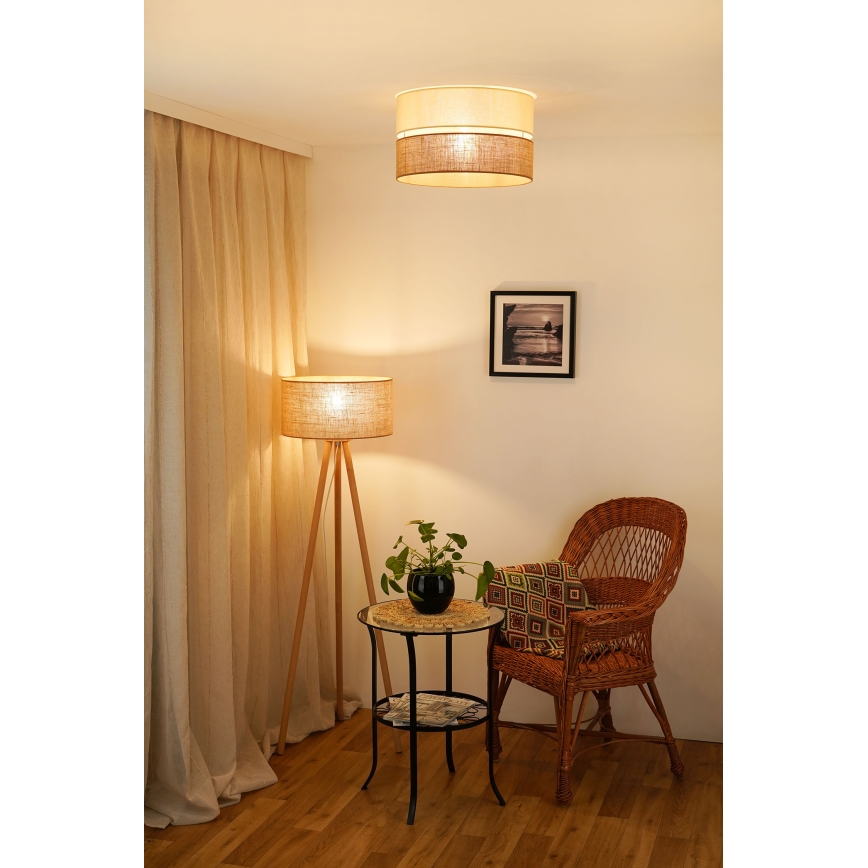 Brilagi - Plafón ROYAL YUTE 1xE27/15W/230V diá. 40 cm beige/color crema