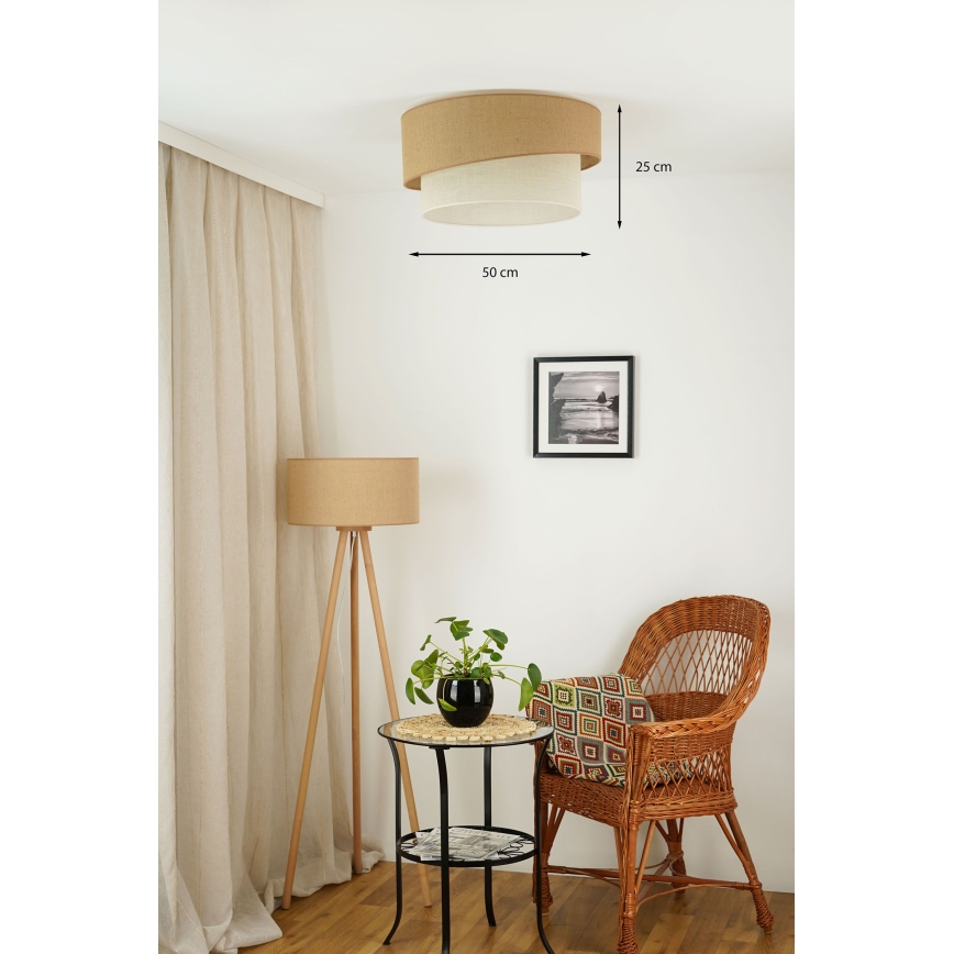 Brilagi - Plafón SHINE 1xE27/15W/230V diá. 50 cm beige/color crema