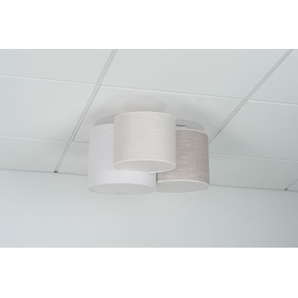 Brilagi - Plafón SNAKE 3xE27/15W/230V gris/color crema
