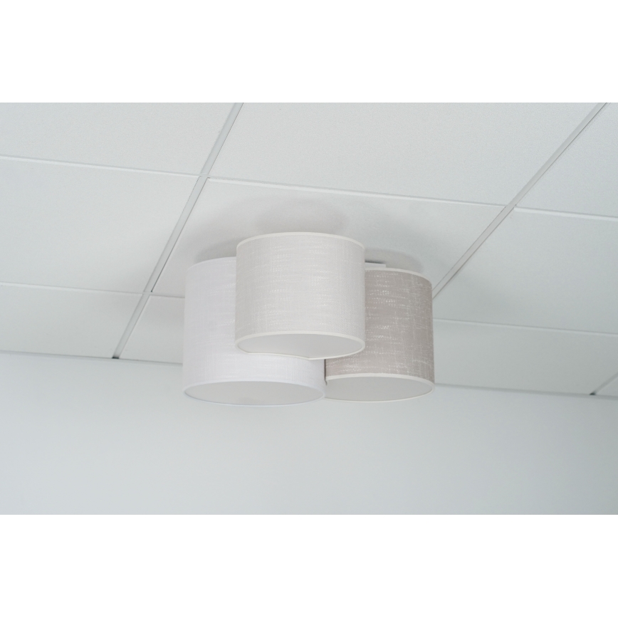 Brilagi - Plafón SNAKE 3xE27/15W/230V gris/color crema