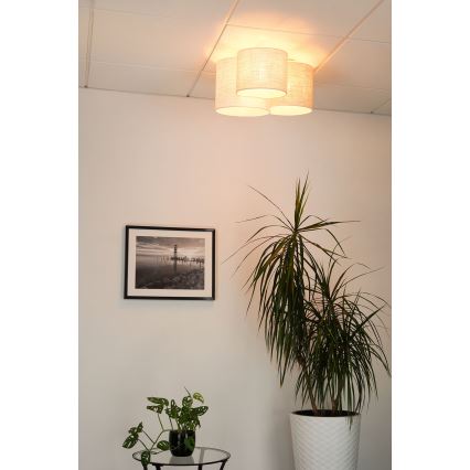 Brilagi - Plafón SNAKE 3xE27/15W/230V gris/color crema