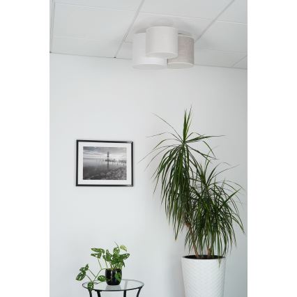 Brilagi - Plafón SNAKE 3xE27/15W/230V gris/color crema